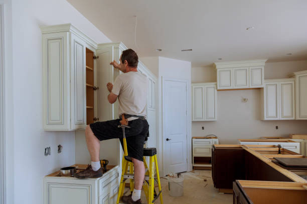 Kitchen island installation in Kenmore by JMT Kitchen Cabinet